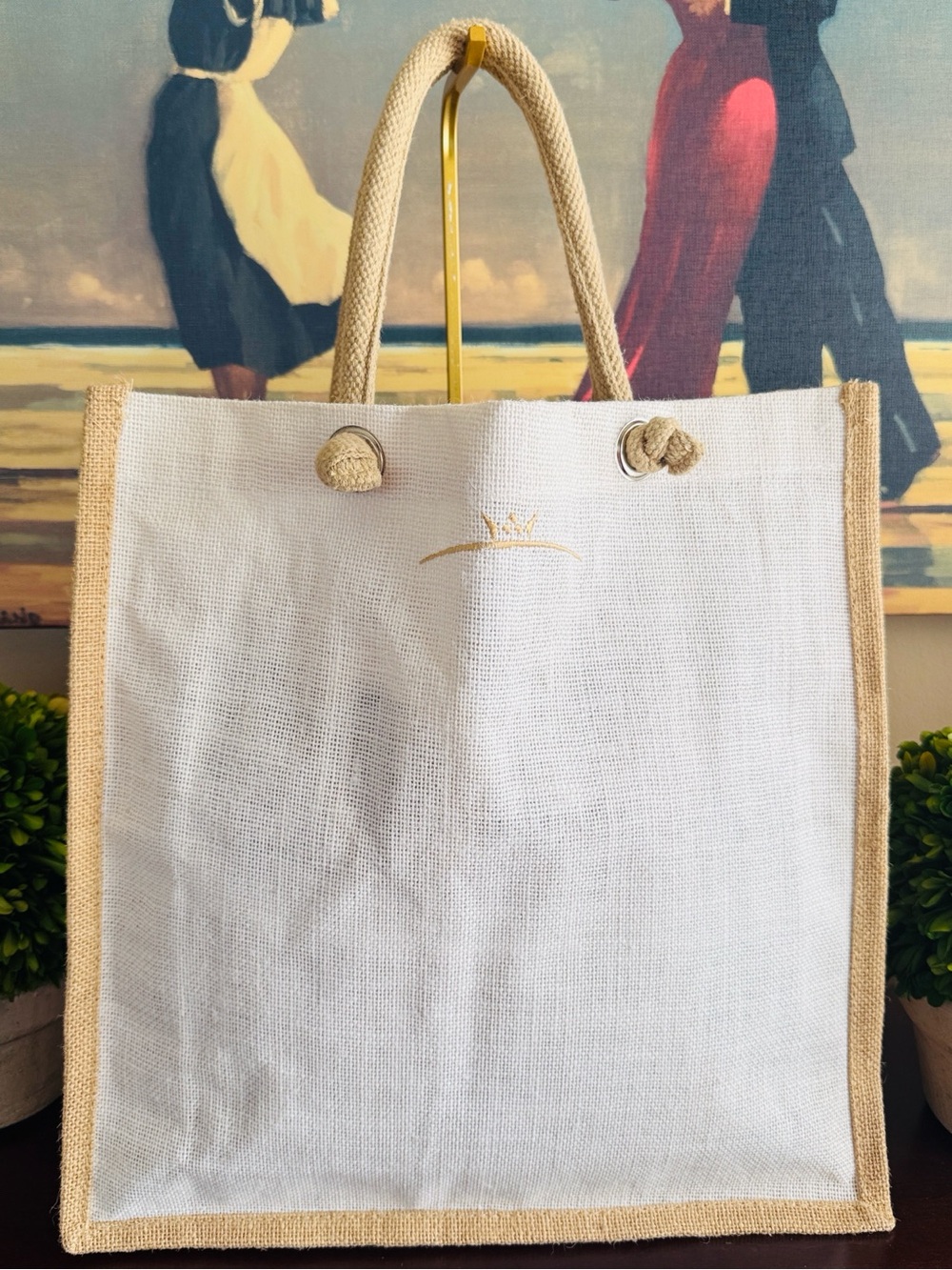 JUTE ROPE HANDLE BEACH TOTE BAG 🌟NEW🌟